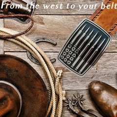 LKKLUYIC Western Belt Buckles for Men Cowboy Buckle Large, Silver