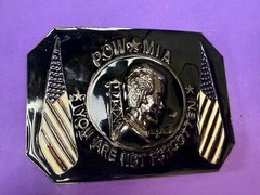 POW MIA You Are Not Forgotten Flag Army Patriots Belt Buckle New Condition