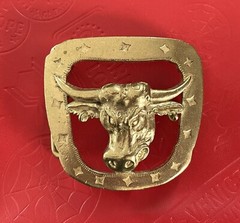 Bull Head Taurus Good Luck April 21-May 21 Brass Belt Buckle