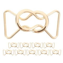 10 Pairs Golden Alloy Buckles Reusable Suspender Buckles for Clothing Decoration