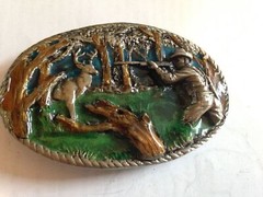 Hunting Scene Belt Buckle