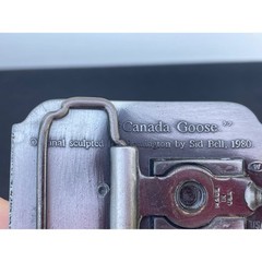 Vintage 1980 Remington Sid Bell Canada Goose Belt Buckle First In The Field USA