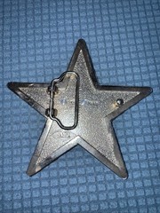 Famous Star and Straps JMD Belt Buckle 4.75” Silver Metal Vintage Men Women
