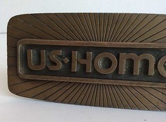 Vintage 1970&rsquo;s or 1980&rsquo;s U. S. Home Brass Belt Buckle