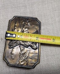 vintage 1970s belt buckle DUCKS duck hunting SOLID BRASS cowboy WESTERN