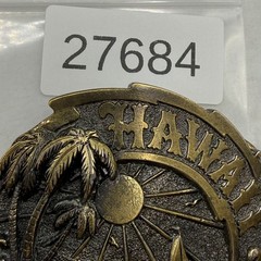 Vintage Hawaii Belt Buckle Palm Tree Travel Vacation Beach