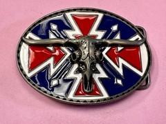 Longhorn Steer Bull Skull Southwestern Native American Vibe Belt Buckle