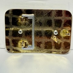 Vintage Western Belt Buckle Gold Tone Floral Cowboy Southwestern Stone