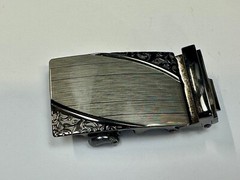 Ornate Flower Swirl Pattern Replacement Silver & Black Color Belt Buckle