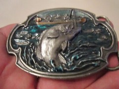 VINTAGE BASS SPORT FISHING DESIGN BELT BUCKLE – HEAVY BUCKLE – GW7
