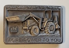 JOHN DEERE 4000 SERIES VINTAGE COLLECTIBLE DIE-CAST BELT BUCKLE RARE! 1998