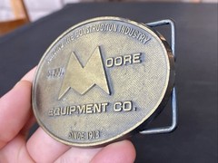 VTG BELT BUCKLE HW Moore Equipment Co Denver Colorado Construction Since 1913