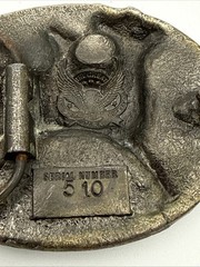 Stag Deer Belt Buckle Copyright 1981.Serial number 510. USA