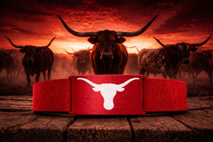 CRIOS Branding Belt Aluminum Buckle Red Texas Longhorn Cattle Cowboy Cowgirl Unisex