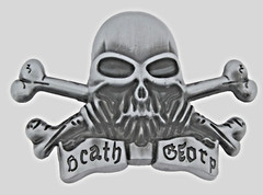 Skull Belt Buckles Gray Metal Vintage Skeleton Crossbones Pirate Halloween Party