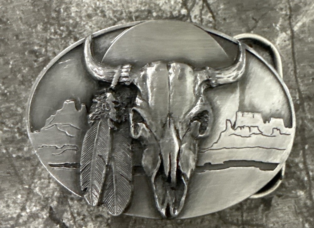 Vintage 1989 Arroyo Grande Buckle Longhorn Belt Buckle AG30 Made in USA