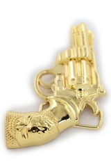 Men Women Buckle Gold Metal Western Cowboy Pistol Revolver Gun Weapon Fire Skull