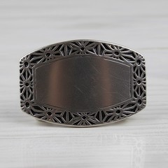 Vintage Floral Brass Belt Buckle, Western Style, Classic Metal Design