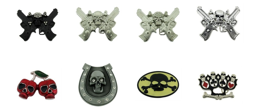 Skull Belt Buckle Vintage Crossbones Silver Metal Fashion Gothic Usa Tattoo Mens