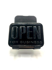 OPEN FOR BUSINESS BELT BUCKLE NEW