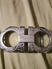 Ferragamo Silver Men&rsquo;s Designer Metal Belt Buckle Interchangeable 1.5in