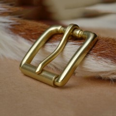 1PC Replacement Roller Belt Buckle 4CM Internal Width Solid Brass Single Prong