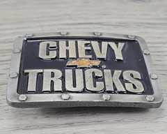 Buckles of America Masterpiece Collection Silver Tone Enamel Chevy Trucks Buckle