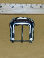 Ariat Western Belt Buckle Filigree Scroll Logo Silver Toned Rope Edge