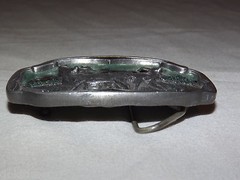 VINTAGE HUNTING DEER DOE BUCKS 1991 C & J MADE IN USA METAL BELT BUCKLE