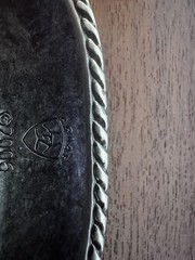 Vintage Ariat Western rope style Belt Buckle Silver Toned Rope Edge 2006