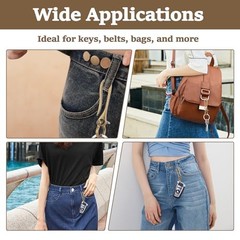 2 Pcs Fish Hook Key Chains, Vintage Keychain Retro Clip for Wallet Purse Brass