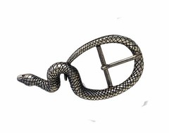Snake Anaconda 2&Prime; Belt Buckle Pewter Finish Silver Vintage Belt Buckle Brand NEW