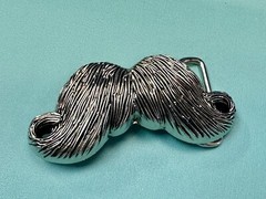 Mustache Novelty Psychobilly Rockabilly Biker Punk Heavy Figural Belt Buckle