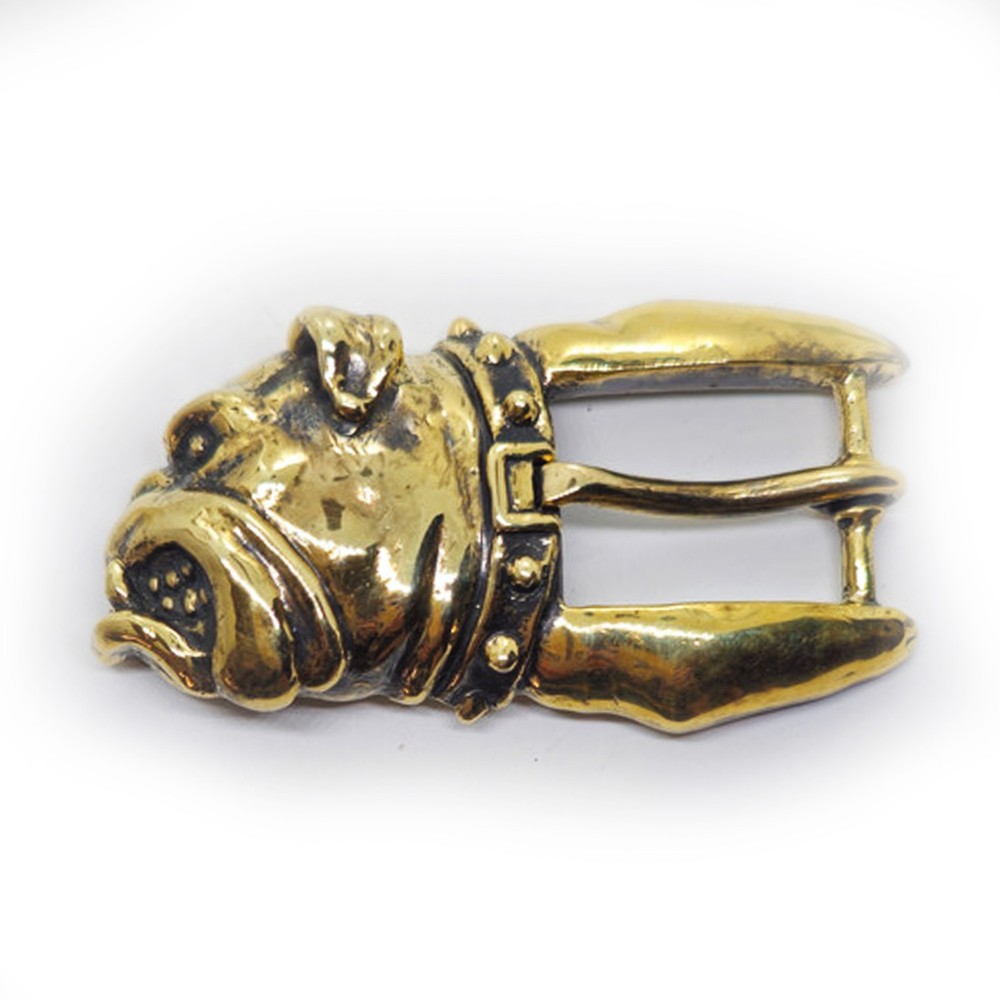 Bulldog Angry Head Bronze Belt Buckle