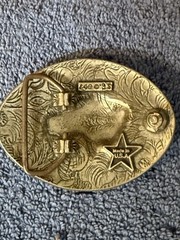 Vintage EGE American Bison Pewter Belt Buckle Buffalo 1993 Made In USA