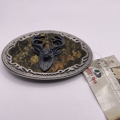 NOS MOSSY OAK BREAKUP DEER BUCK BELT BUCKLE EMI 2006 BBMO Legends West Hunting