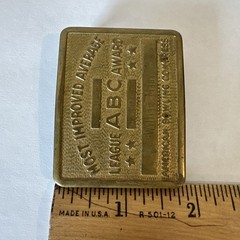 Vintage Belt Buckle American Bowling Congress Most Improved Average Award Blank