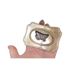 Vintage Belt Buckle Gold Tone Stagecoach History Country Western