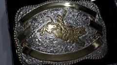 Crumrine Western Ribbon BULL RIDER Belt Buckle C04654