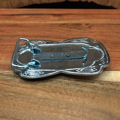 Vtg Western Engraved Style Horse Head Floral Scroll Cowboy Belt Buckle