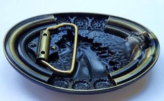 NEW HORSE HEAD WESTERN MULTICOLOR COWBOY ANIMAL 3-D BELT BUCKLE