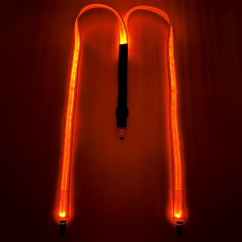 Yellow Orange Light Up Adult Suspenders Party Accessories Adjustable