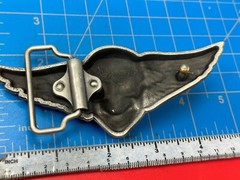 Skull With Fangs And Bright Red Eyes Cutout Large Wide Belt Buckle