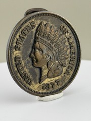 Indian Head Liberty Coin Style Belt Buckle 1877 Americana Gift