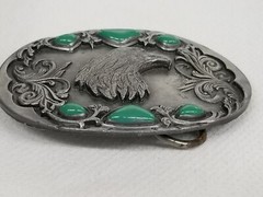 VTG 1992 Arroyo Grande Buckle Co. Eagle Head With Stones Belt Buckle Shelf V4