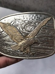 International Monetary Mint American Eagle Silver & 24K Gold Belt Buckle