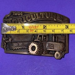 Vintage Belt Buckle 1984 Agriculture Backbone of America Farmer Tractor Limited