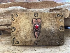 Copper And brass, Coral Heart Belt Buckle