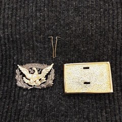 Vintage 1970s « E PLURIBUS UNUM » Bald Eagle Brass Belt Buckle 3&Prime; Detachable Plate