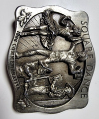 Arroyo Grande Belt Buckle Square Dancing #339 1985 Pewter 3.25&Prime;x2 5/8&Prime; Fit 1.75